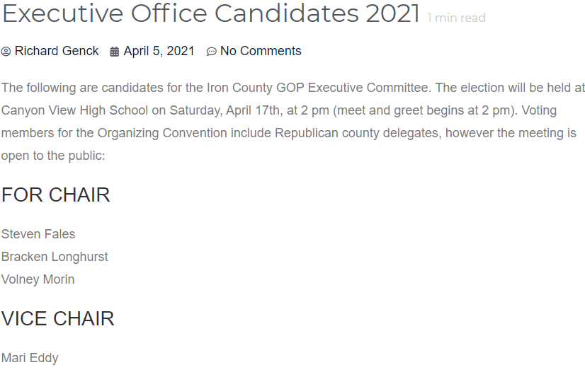 Read more about the article Executive Office Candidates 2021